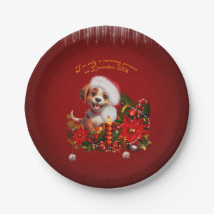 Funny puppy  paper plate