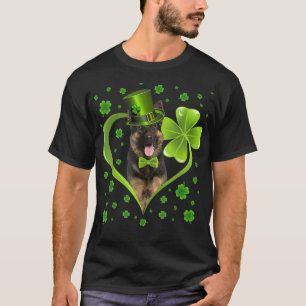 Funny Puppy Shamrock German Shepherd Dog St  T-Shirt
