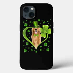 Funny Puppy Shamrock Golden Retriever Dog St. Patr Case-Mate iPhone Case