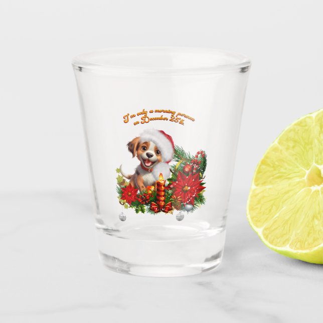 Funny puppy  shot glass (Front)