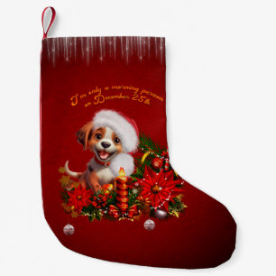 Funny puppy small christmas stocking