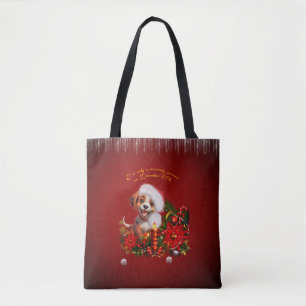 Funny puppy  tote bag