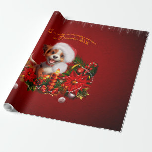 Funny puppy wrapping paper
