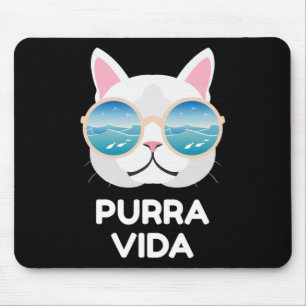 Funny Pura Vida Cat - Costa Rica Surfing Surf Wave Mouse Mat