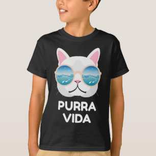 Funny Pura Vida Cat - Costa Rica Surfing Surf Wave T-Shirt
