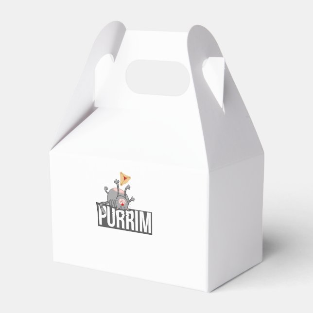 Funny Purim Cat. פורים שמח   Favour Box (Front Side)
