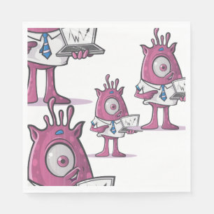 Funny Purple Accountant Monsters Paper  Napkin