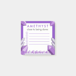 Funny Purple Amethyst To Do Checklist Post-it Notes