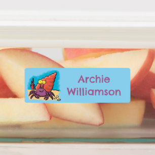 Funny purple cartoon hermit crab personalised