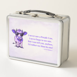 Funny Purple Cow Poem By Gelett Burgess Metal Lunch Box