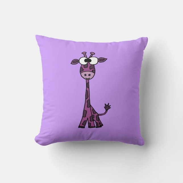 Funny Purple Giraffe Cushion (Front)