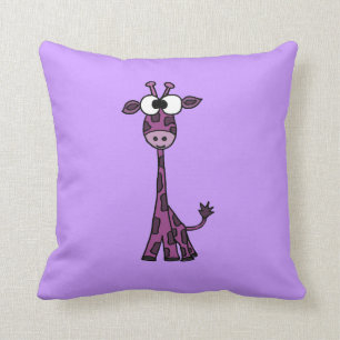 Funny Purple Giraffe Cushion