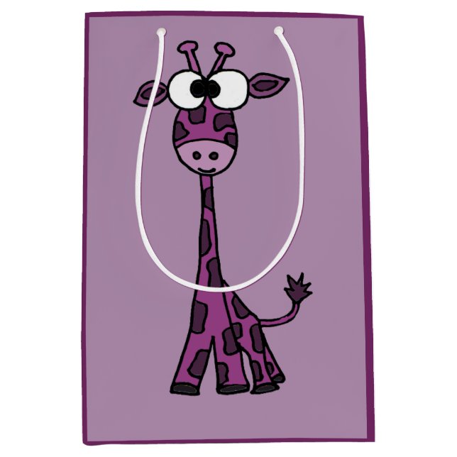Funny Purple Giraffe Gift bag (Front)