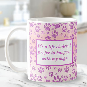 Funny Purple Glitter Paw Prints   Coffee Mug