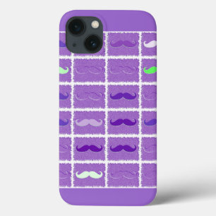 Funny Purple Moustache iPhone 13 Case