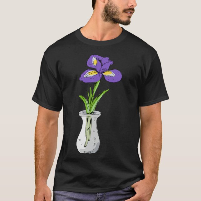 Funny Purple Orchid Flower in Vase Floral Pullover (Front)