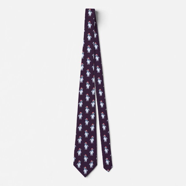 Funny Purple Penguin Tie for Animal Lovers (Front)