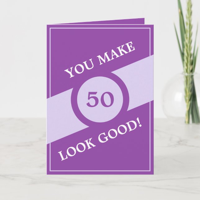 Funny Purple Personalised Brother 50th Birthday Card (Front)