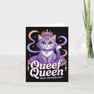 Funny Purple Queen cat Dirty Joke Kitty Purr Rude Card