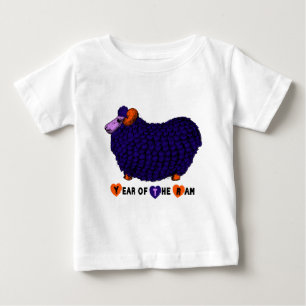 Funny Purple Ram Chinese New Year Zodiac B Black T Baby T-Shirt