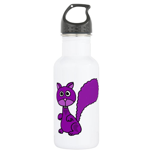 Funny Purple Squirrel Cartoon 532 Ml Water Bottle (Front)
