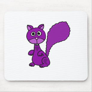 Funny Purple Squirrel Cartoon Mouse Mat