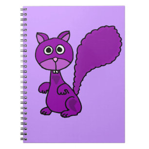 Funny Purple Squirrel Cartoon Notebook