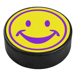 Funny purple + your backg. & ideas hockey puck
