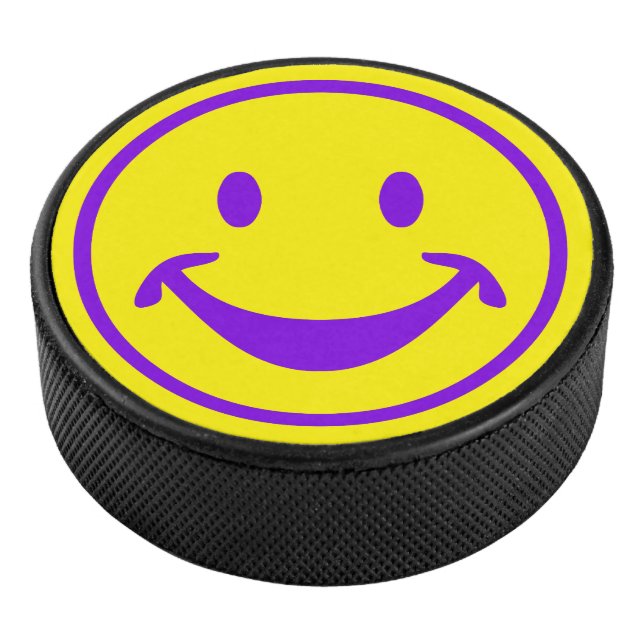 Funny purple + your backg. & ideas hockey puck (3/4)