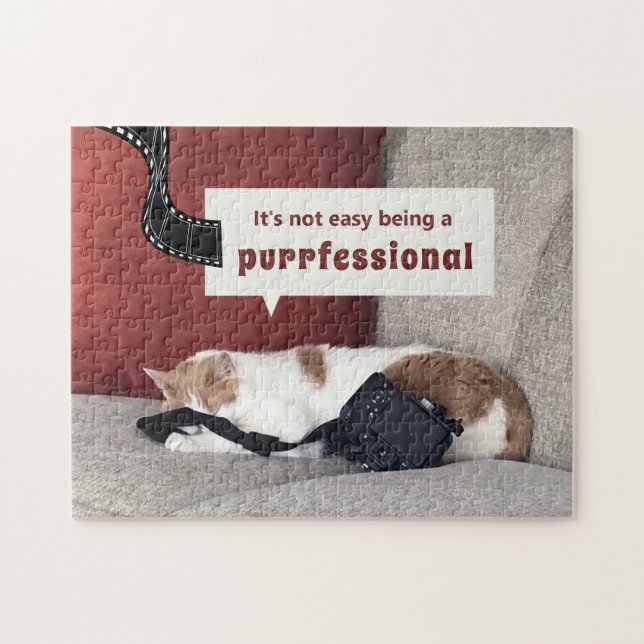 Funny "purrfessional" Cat jigsaw puzzle (Horizontal)