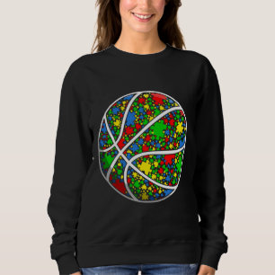 Funny Puzzle Basketball Autism Awareness Men Women Sweatshirt