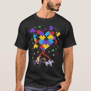 Funny Puzzle Heart Equestrian Autism Awareness Adu T-Shirt
