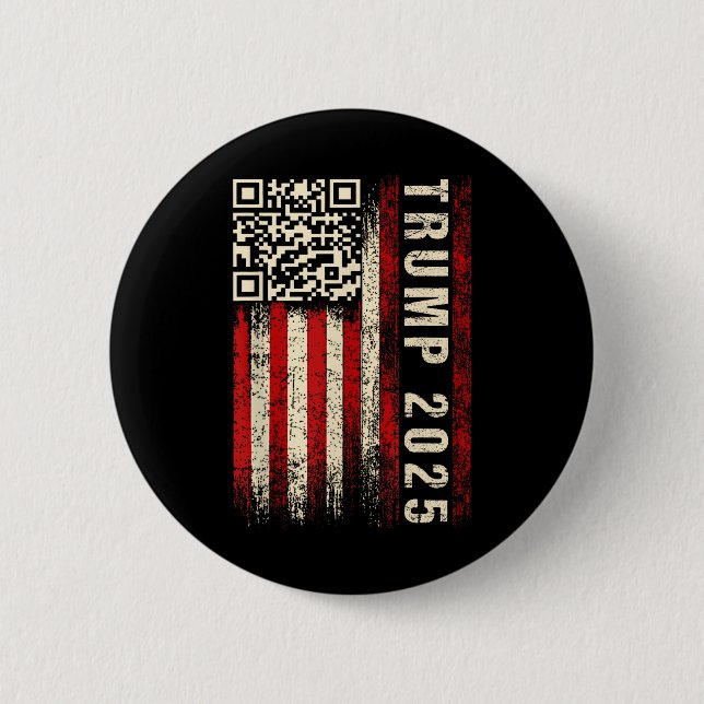 Funny Qr Donald Trump Dancing 4745 Code Video  6 Cm Round Badge (Front)