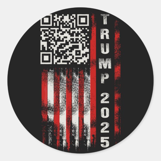 Funny Qr Donald Trump Dancing 4745 Code Video  Classic Round Sticker (Front)