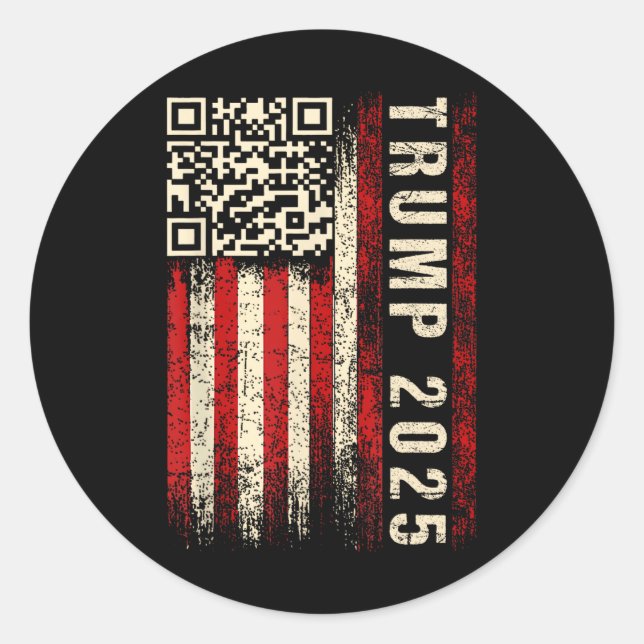 Funny Qr Donald Trump Dancing 4745 Code Video  Classic Round Sticker (Front)