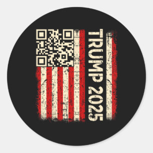 Funny Qr Donald Trump Dancing 4745 Code Video  Classic Round Sticker