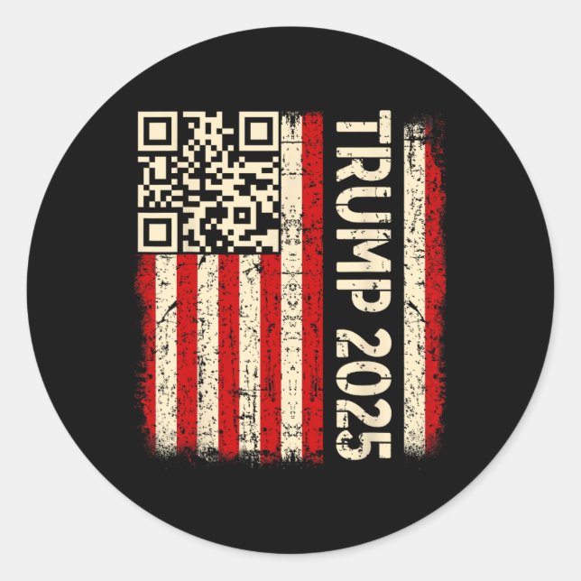 Funny Qr Donald Trump Dancing 4745 Code Video  Classic Round Sticker (Front)