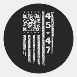 Funny Qr He's Ck President Trump Code Classic Round Sticker
