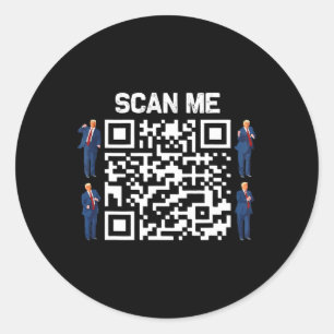Funny Qr President Trump 4547 Tee Trump Dancing Co Classic Round Sticker