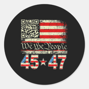 Funny Qr President Trump 4547 Tee Trump Dancing Co Classic Round Sticker
