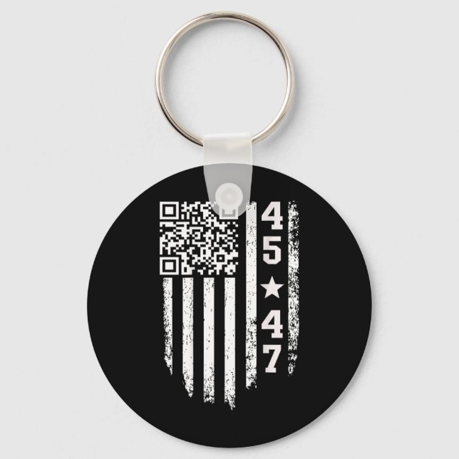 Funny Qr President Trump 4547 Trump Dancing Code  Key Ring (Front)
