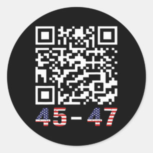 Funny Qr President Trump 45 47 Tee Trump Dancing C Classic Round Sticker