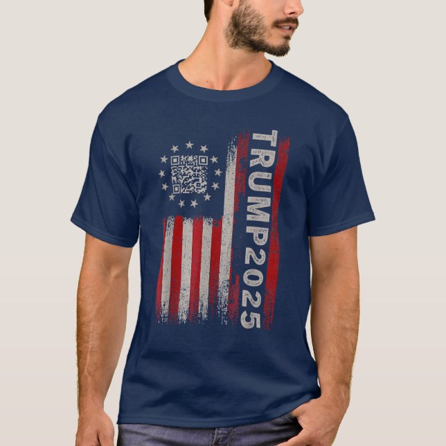 Funny QR President Trump 45/47 Trump Dancing Code T-Shirt (Front)