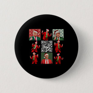 Funny Qr President Trump Christmas Dancing Dance M 6 Cm Round Badge