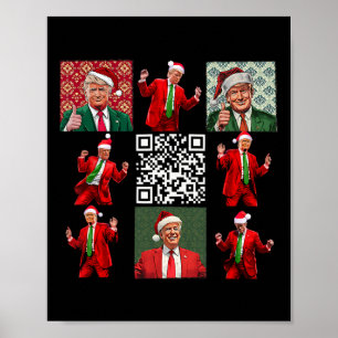 Funny Qr President Trump Christmas Dancing Dance M Poster