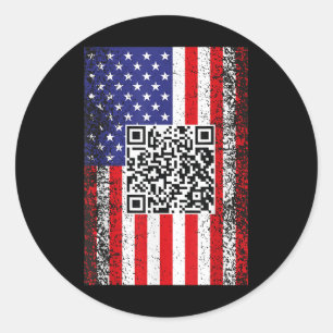 Funny Qr President Trump Code Dance  Classic Round Sticker
