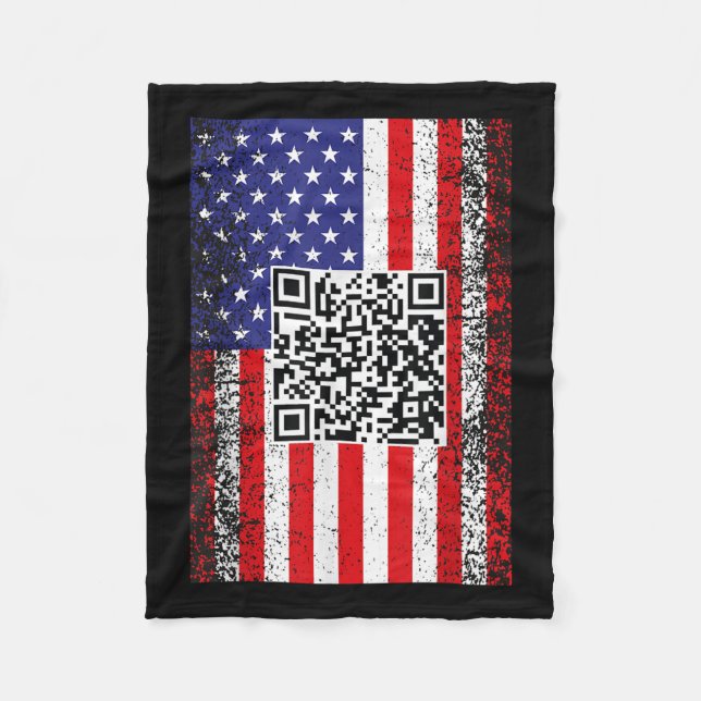 Funny Qr President Trump Code Dance  Fleece Blanket (Front)