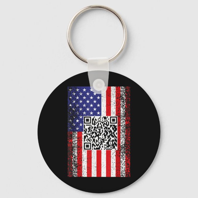Funny Qr President Trump Code Dance  Key Ring (Front)