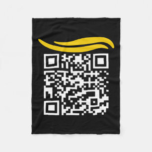 Funny Qr President Trump Dance Code 1  Fleece Blanket