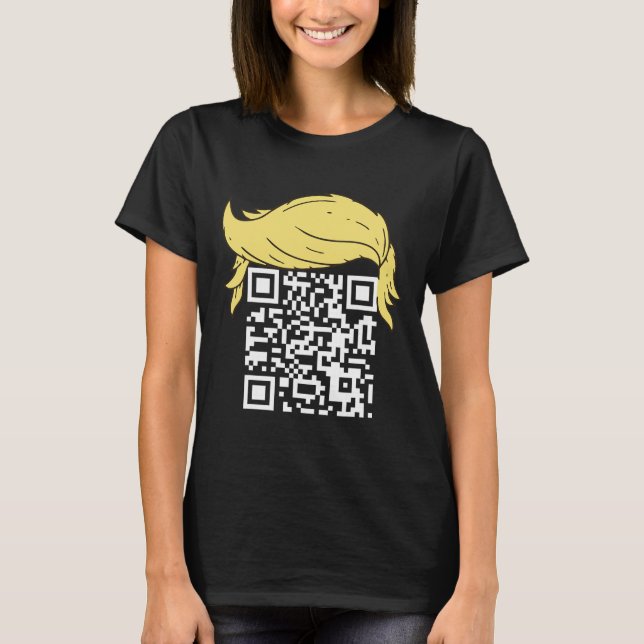 Funny Qr President Trump Dance Code 2  T-Shirt (Front)